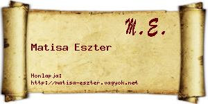 Matisa Eszter névjegykártya